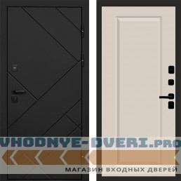 Входная дверь Termo Door Стоун Black Гранд Слоновая кость